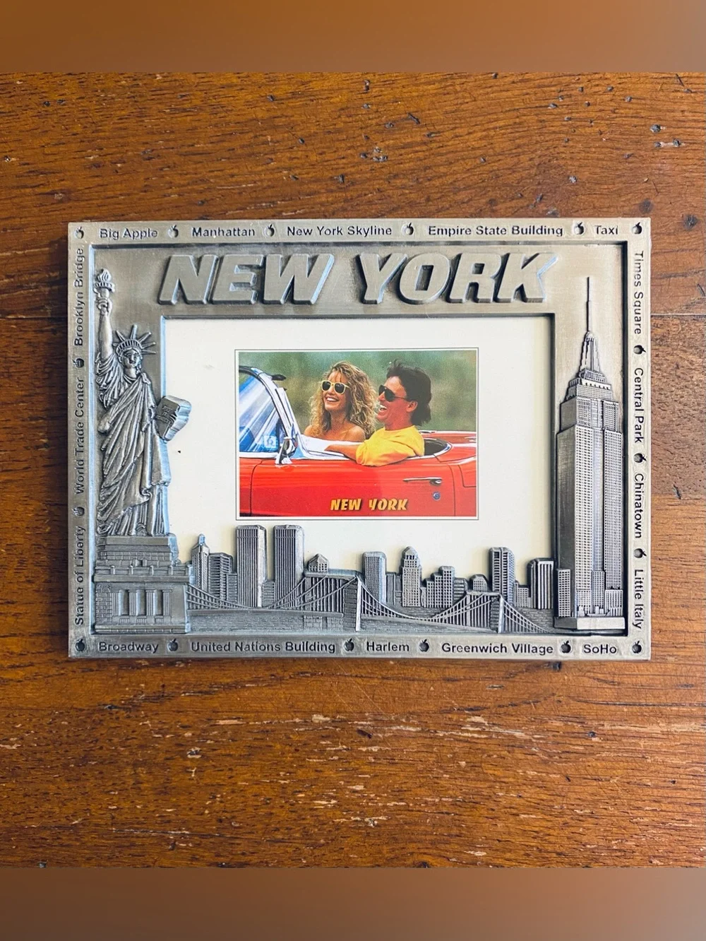 Torkia International New York Pewter 3D Twin Towers Statue of Liberty Frame